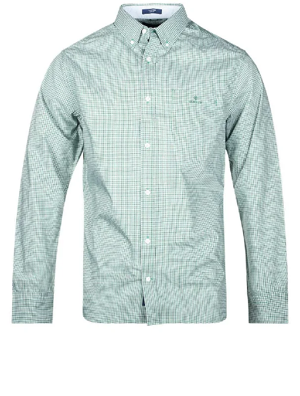 Regular Fit Micro Check Button-Down Shirt Lavish Green