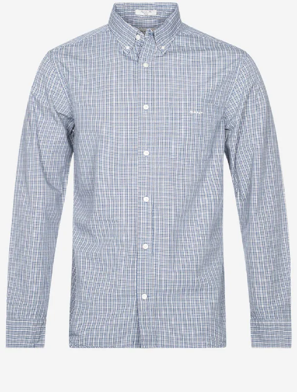 Regular Archive Poplin Check Shirt Salty Sea