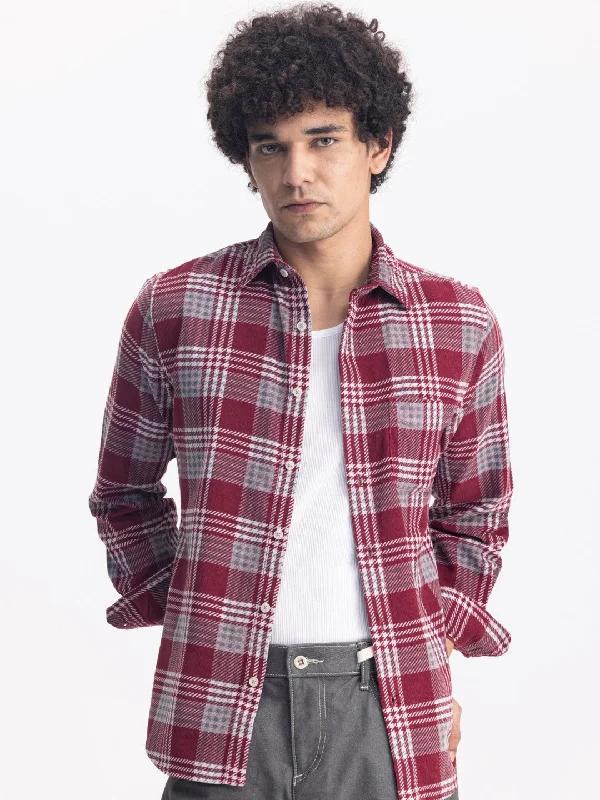 Maroon Flannel Corduroy Shirt