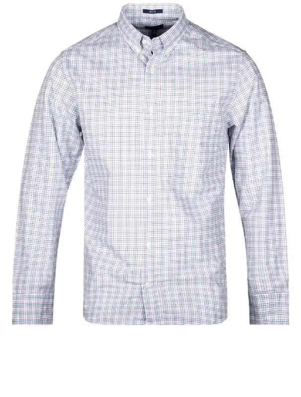 Regular Fit Twill Check Buttondown Shirt Hamptons Blue