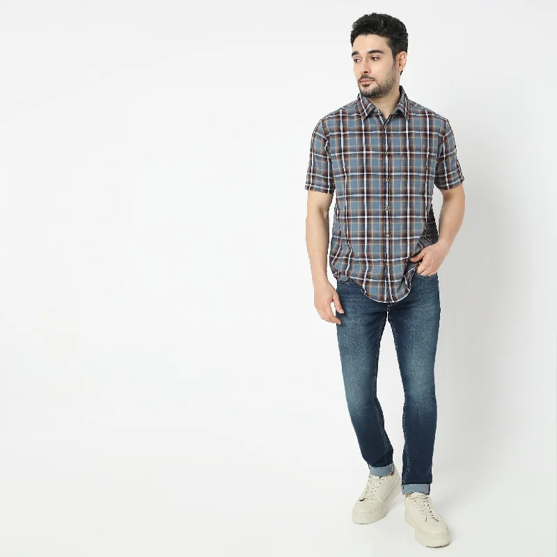 Modern Smart™ - Cotton Checkered Shirt - Regular Fit