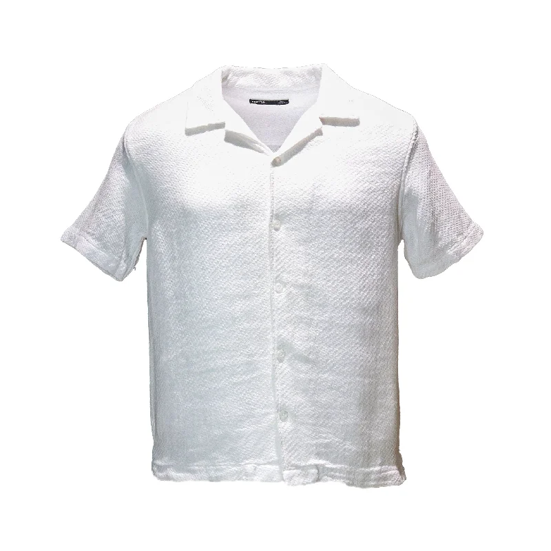 White Jacqaurd Resort Shirt White