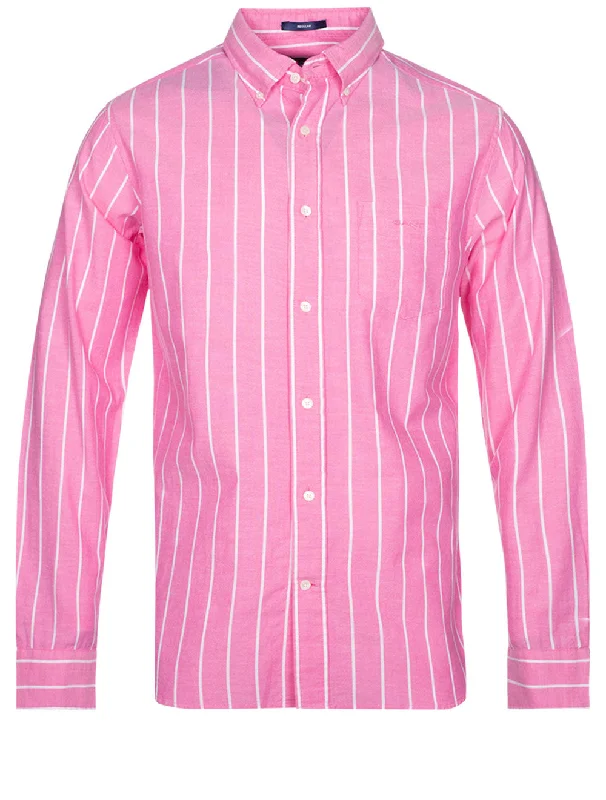 Regular Fit Oxford Stripe Shirt Perky Pink