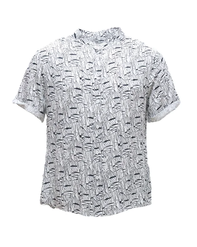 Mens S/Slvs Printed Shirts With Round Neck Collar