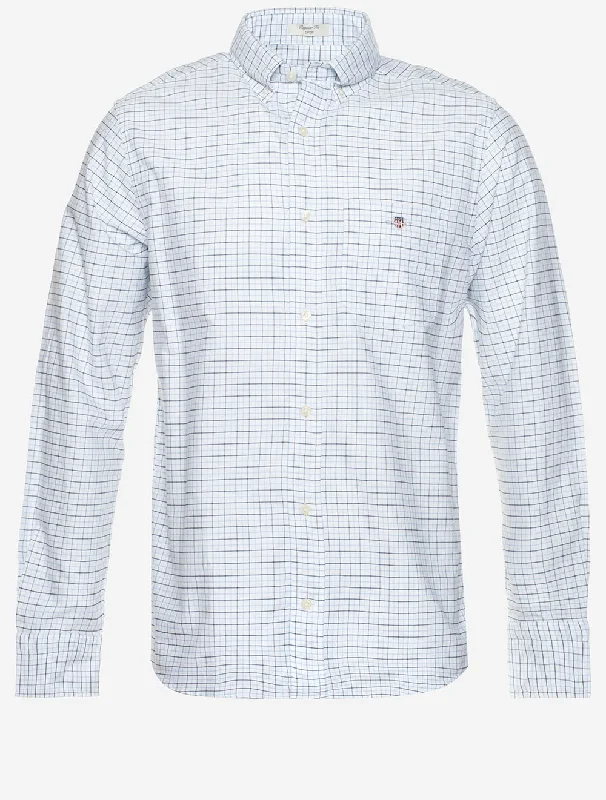 Classic Relaxed oxford Tattersall Shirt Light Blue