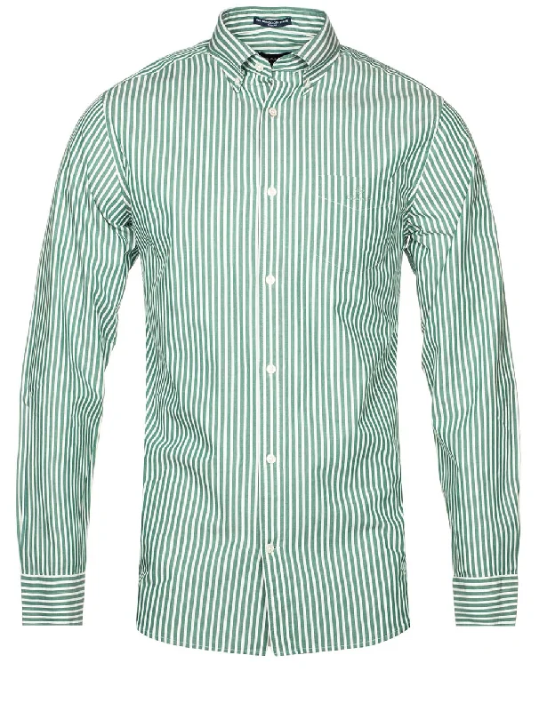 Regular Fit Stripe Broadcloth Shirt Lavish Green