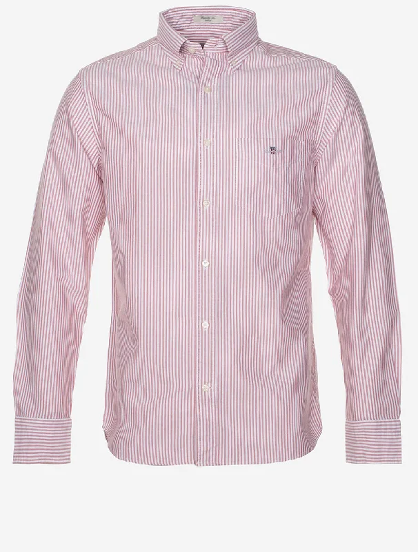 Regular Fit Classic Oxford Stripe Shirt Iron Red