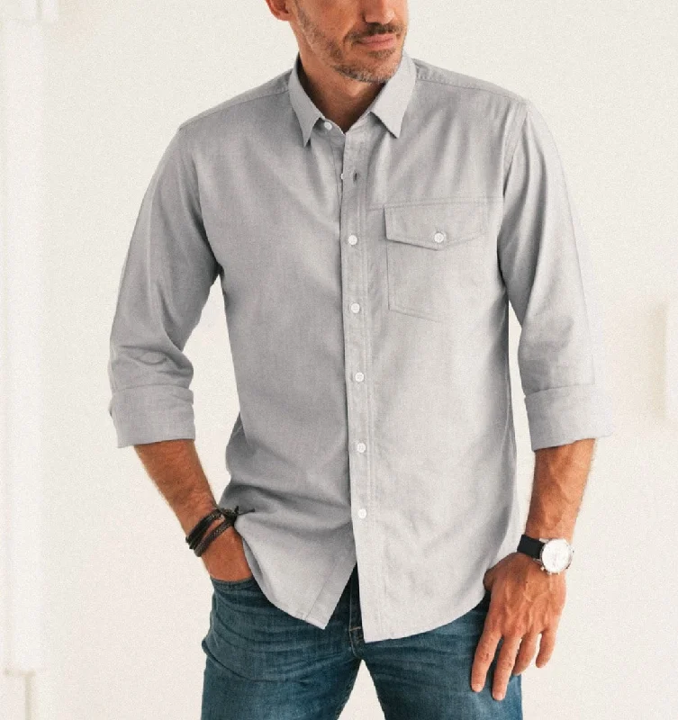 Author Casual Shirt – Aluminum Gray Cotton Oxford