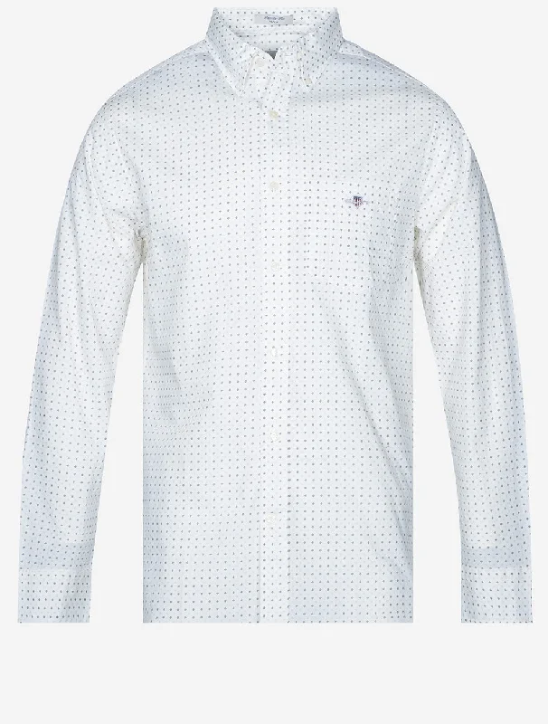 Regular Micro Print Shirt Eggshell