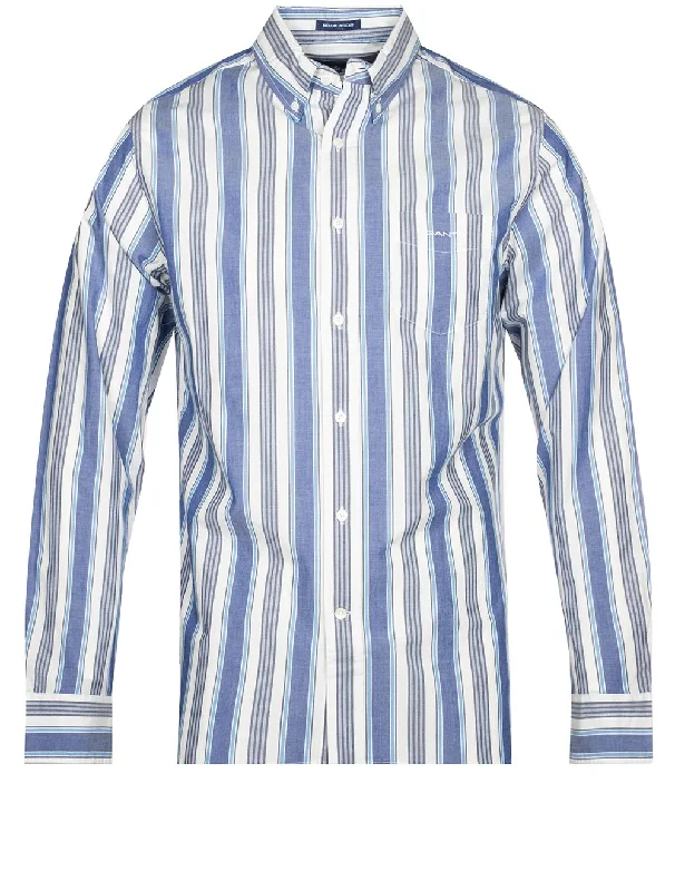 Regular Fit Multistripe Oxford Shirt College Blue