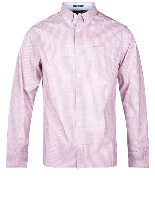 Regular Fit Micro Check Buttondown Shirt Peony Pink