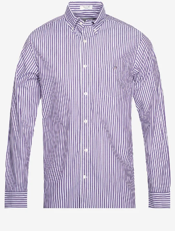 Regular Fit Poplin Stripe Shirt Pansy Purple