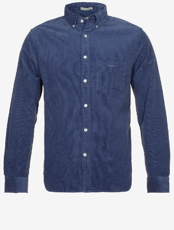 Regular Corduroy Shirt Dusty Navy