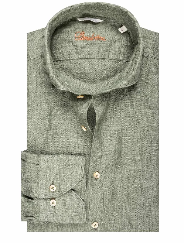 Linen Fitted Shirt Green/420