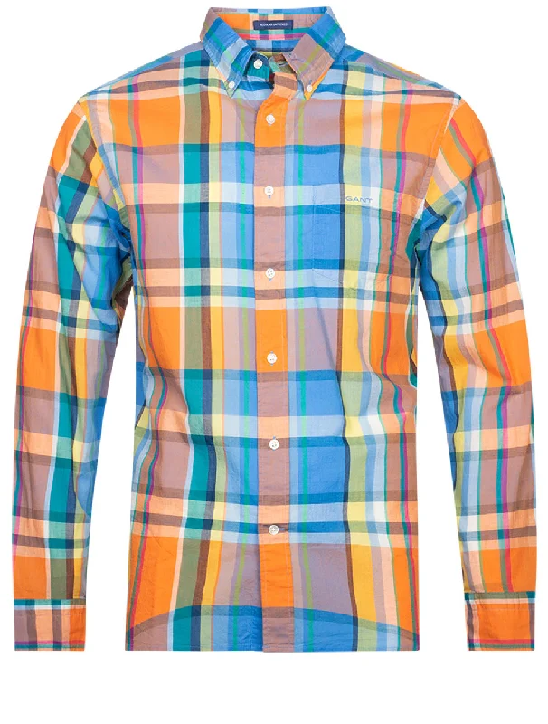 Regular Colorful Madras Shirt Apricot Orange