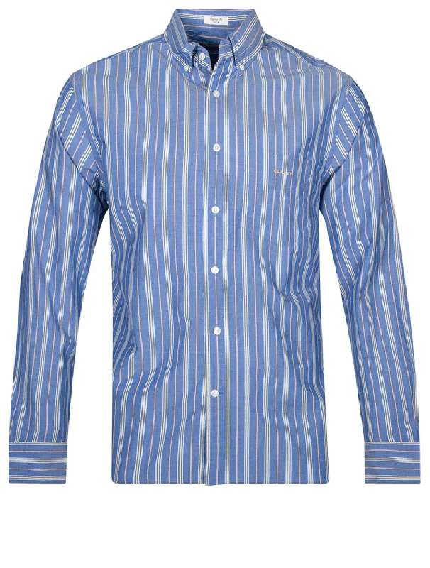 Regular Fit Poplin Stripe Shirt College Blue