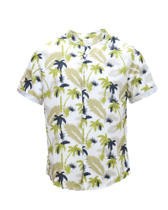 Mens S/Slvs Printed Shirts With Round Neck Collar