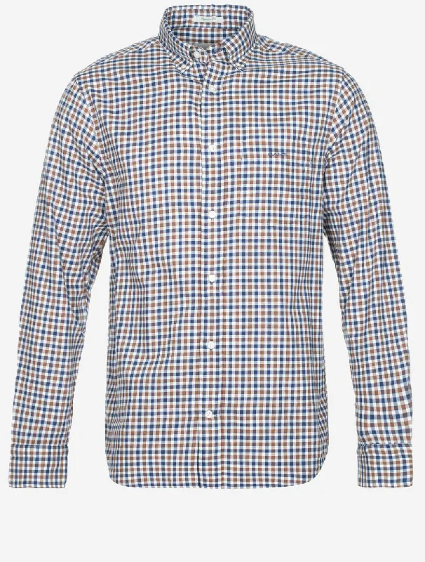 Regular Light Twill Gingham Shirt Cacao