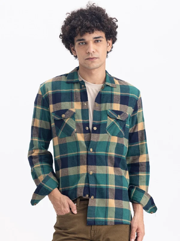 Green Flannel Cotton Shirt