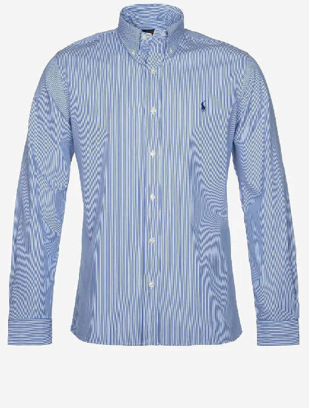 Stripe Button Down Shirt Blue