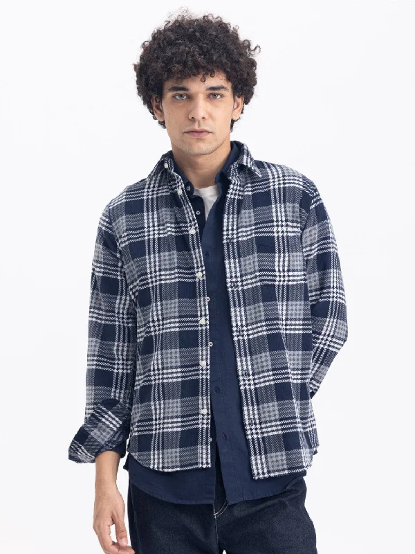 Navy Flannel Corduroy Shirt