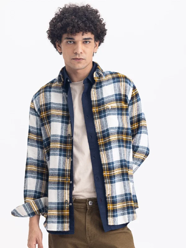 Blue Checks Corduroy Shirt