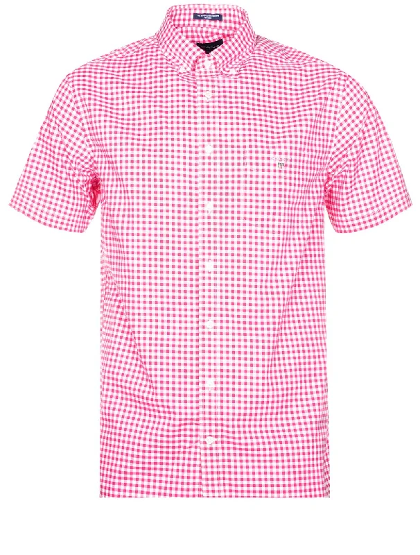 Regular Broadcloth Gingham Short Sleeve Buttondown Perky Pink