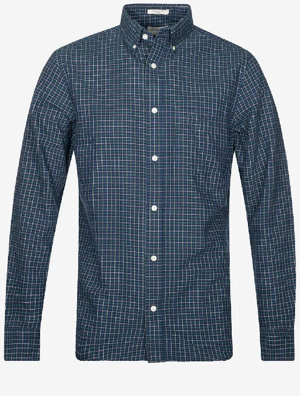 Regular Tattersall Oxford Shirt Marine