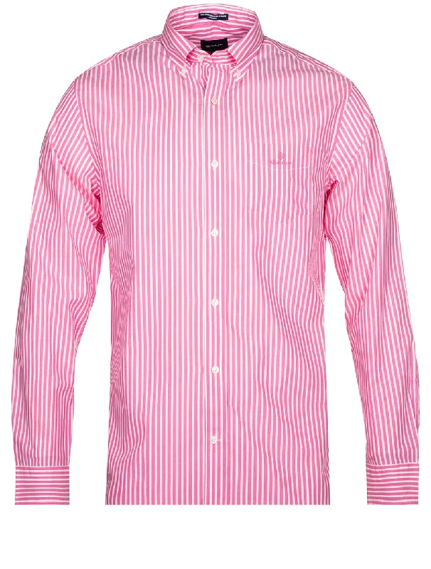 Regular Fit Stripe Broadcloth Shirt Perky Pink