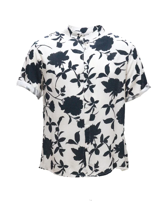 Mens S/Slvs Printed Shirts With Round Neck Collar