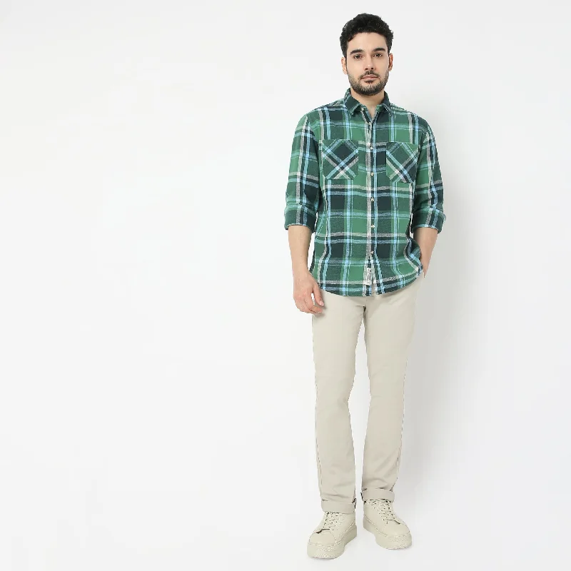 Lumberjack™ Shirt - Checkered Pattern 2 Pocket Modern Style - Regular Fit Shirt