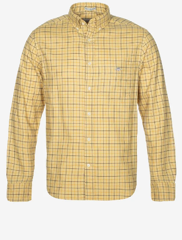 Regular Tattersall Twill Shirt Burnt Wheat