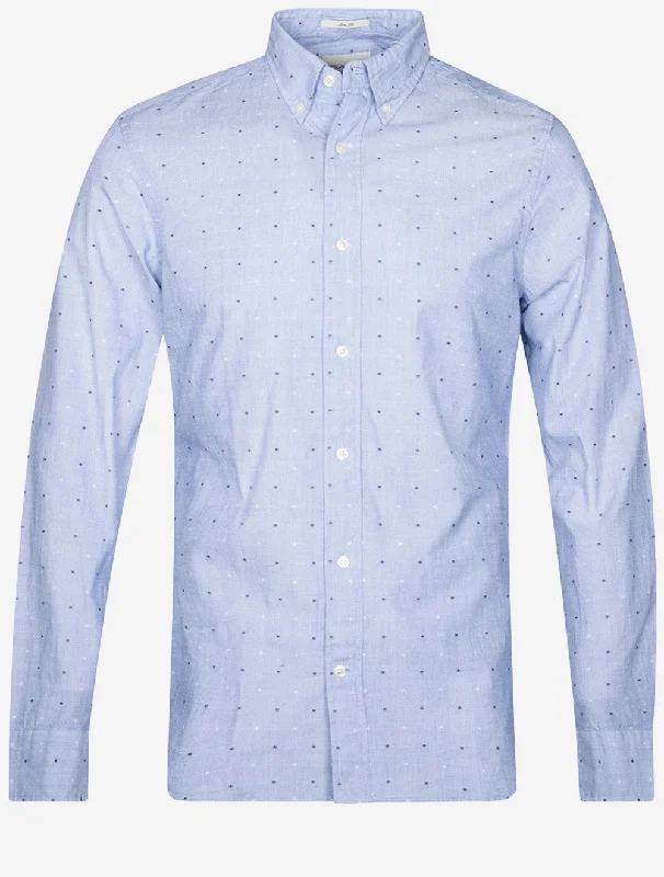 Slim Fil A Fil Coupe Shirt College Blue