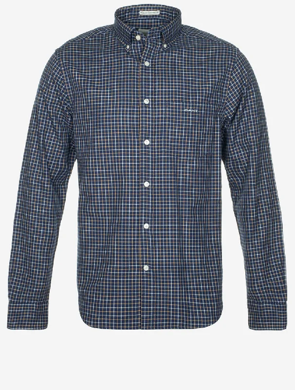 Regular Jaspe Tattersall Plaid Shirt Persian Blue