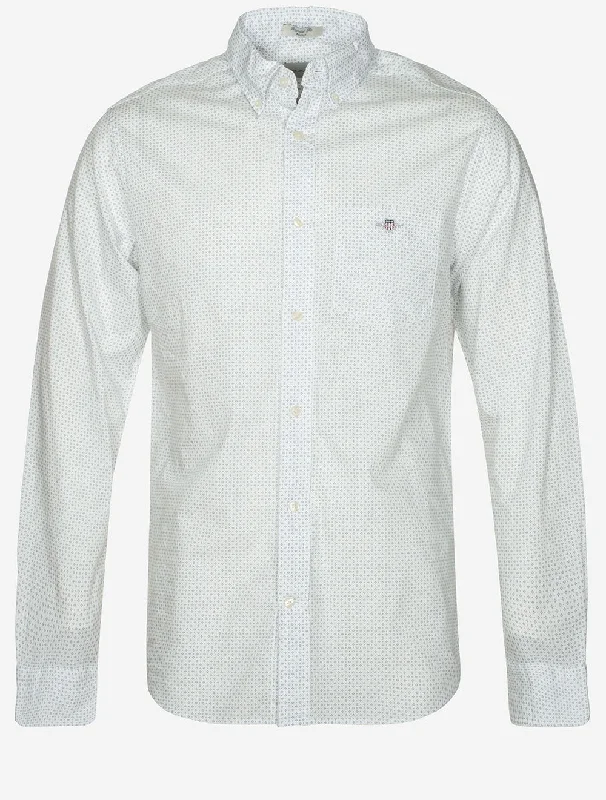 Regular Micro Print Shirt Eggshell