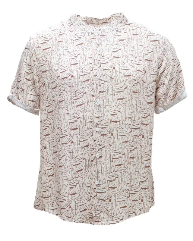 Mens S/Slvs Printed Shirts With Round Neck Collar