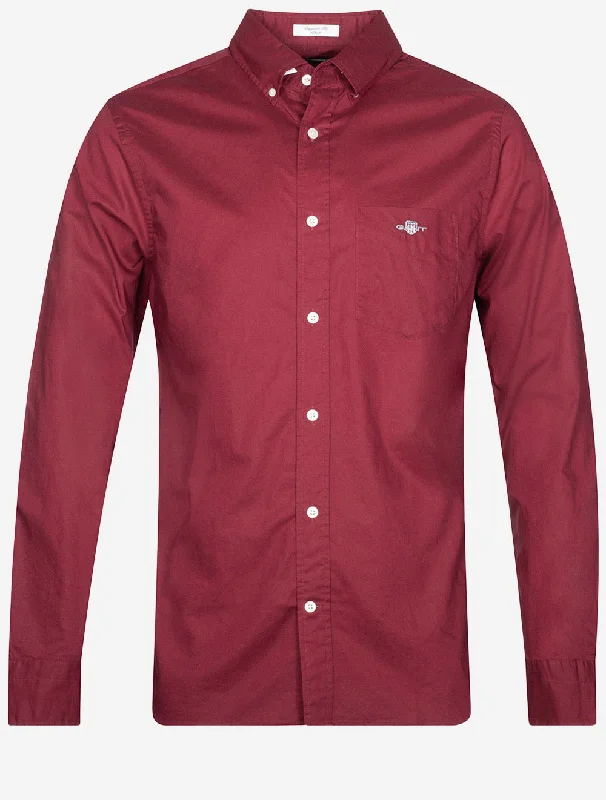 Regular Poplin Shirt Plumped Red