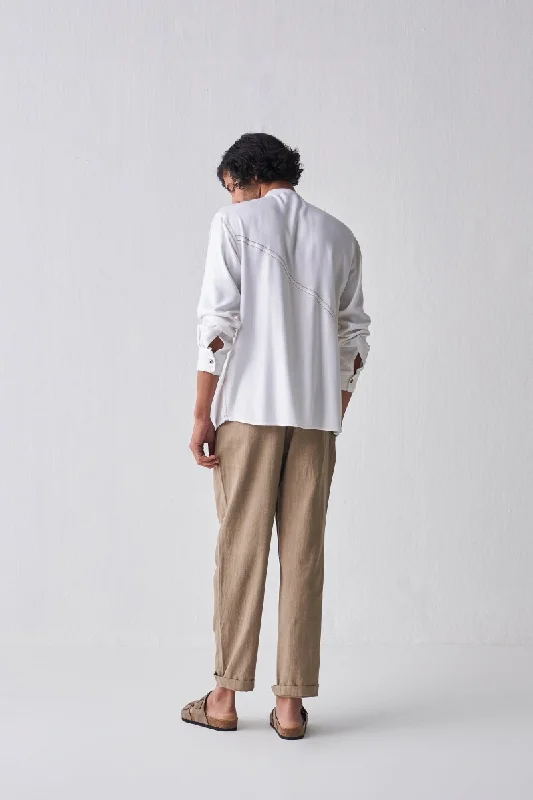 Front Pleat Shirt - Ivory