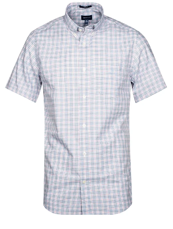 Regular Fit Twill Shortsleeve Shirt Hamptons Blue