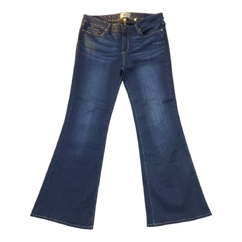 Jeans Flared By Paige In Blue, Size:14