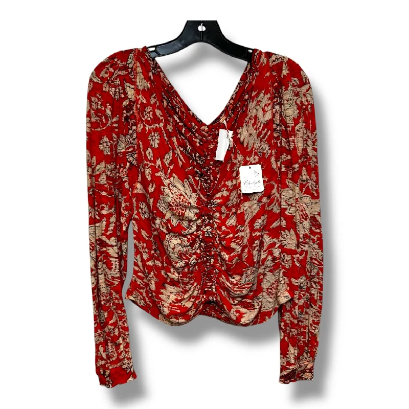 Top Long Sleeve By Free People In Floral Print, Size: L