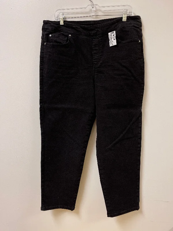 Jeans Skinny By Allison Daley In Black Denim, Size: 16