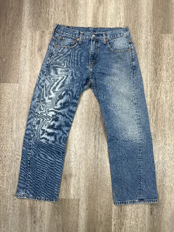 Jeans Straight By Levis In Blue Denim, Size: 14