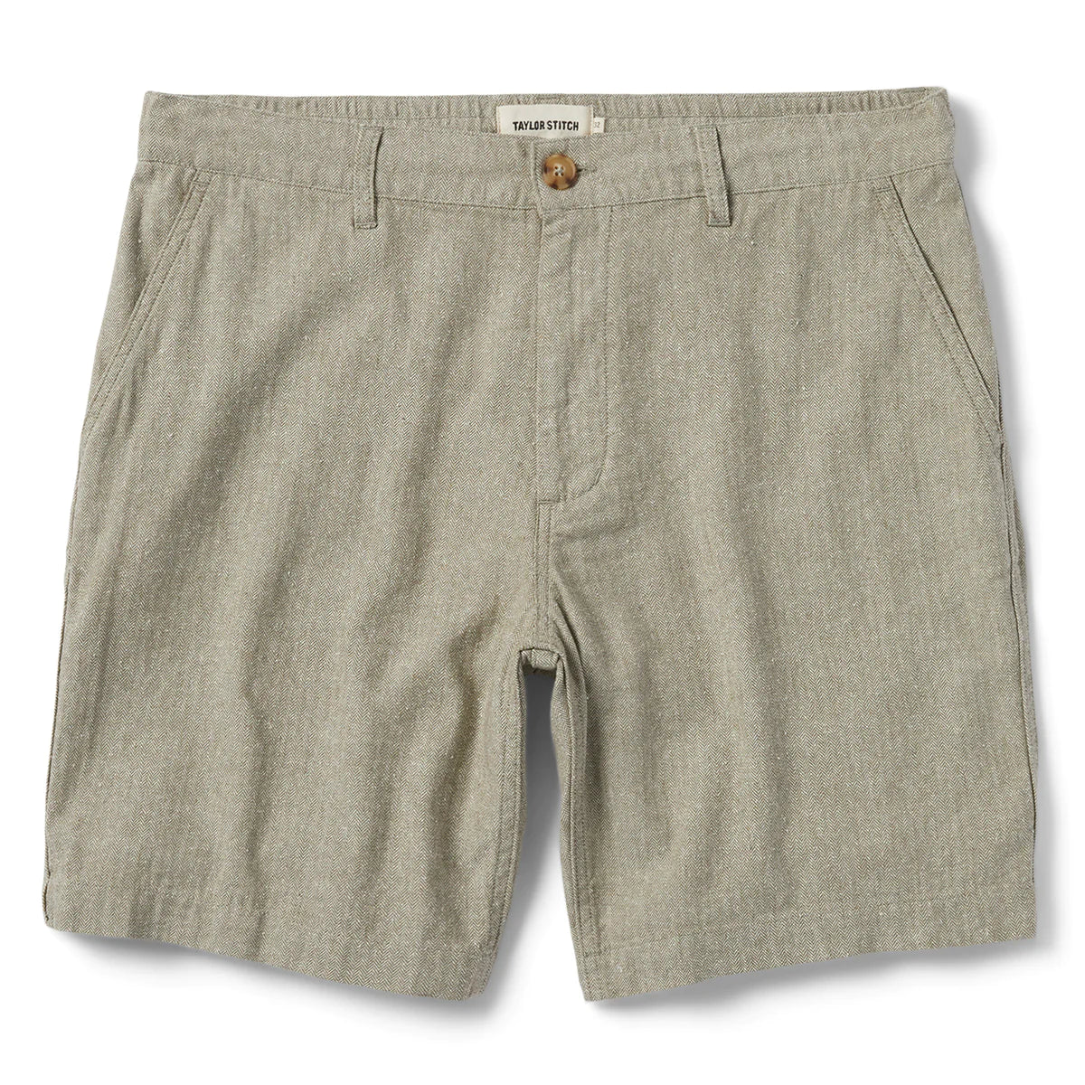 TAYLOR STITCH EASY SHORT IN OLIVE HERRINGBONE