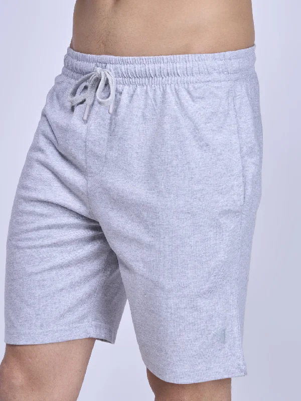 Men Combed Cotton Shorts Grey