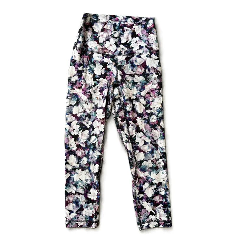 Athletic Leggings Capris By Lululemon In Floral Print, Size: 4