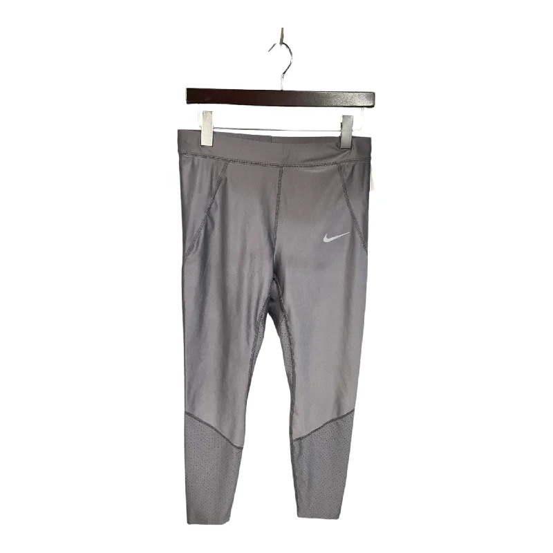 Athletic Leggings By Nike Apparel In Grey, Size: L