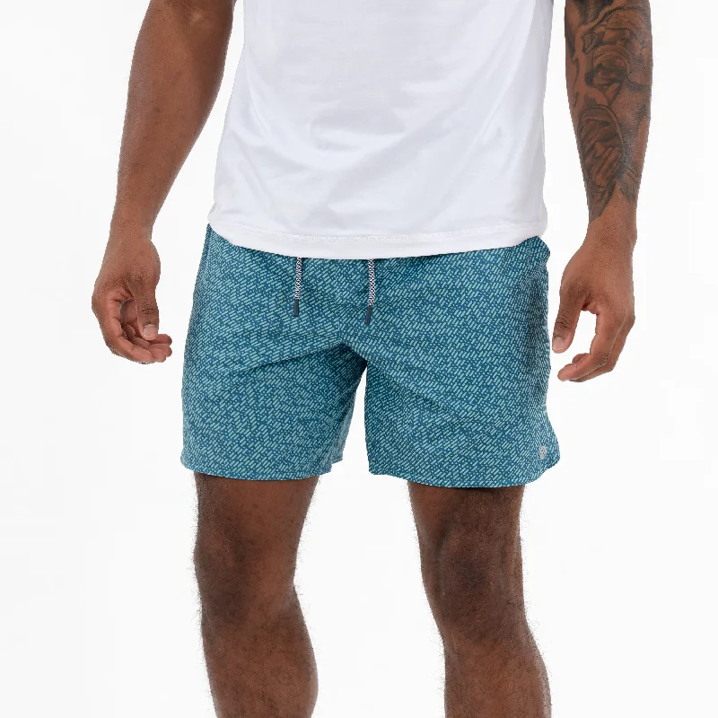 Grit Gym Short | The Morse - Mint Green/Mariner Blue