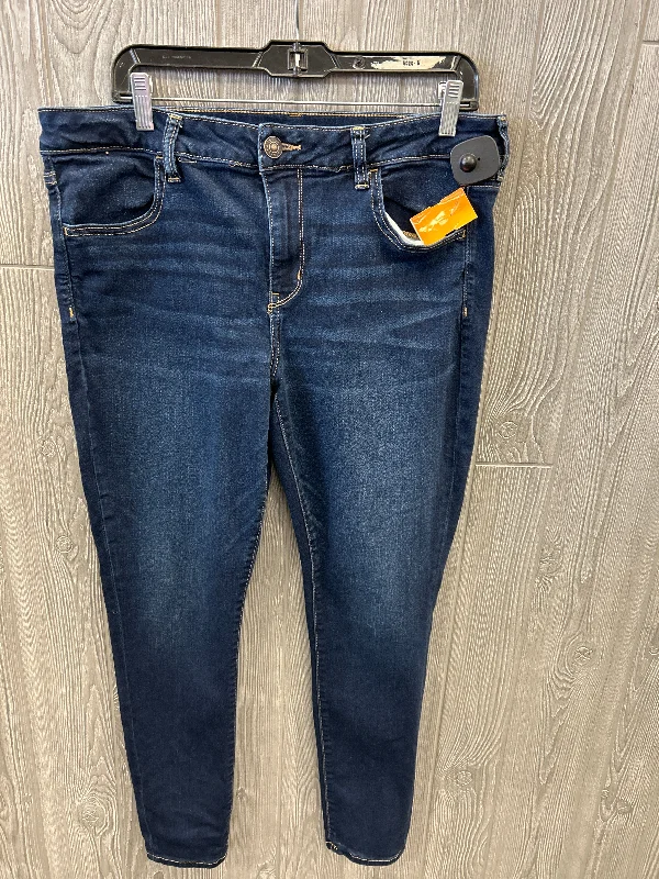 Jeans Skinny By American Eagle In Blue, Size: 16