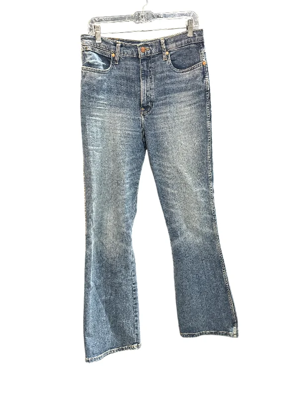 Jeans Flared By Wrangler In Blue Denim, Size: 30